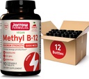 Jarrow Formulas Maximum Strength Methyl B-12 5000 mcg Nahrungsergänzungsmittel - 90 Kirsch Kautabletten - Bioactive Vitamin B-12 - Unterstützt Zelluläre Energieproduktion, Schlaf & Gehirn Gesundheit (Pack von 12)