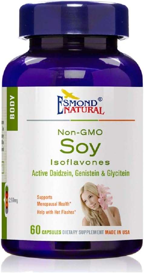 (5 Pack) Esmond Natural: Soy Isoflavones Non-GMO (Supports Menopausal Health & Hot Flashes), GMP, Natural Product Assn Certified, Made in USA - 250mg, 300 Kapseln