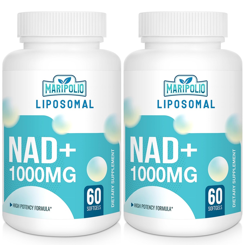 Liposomal NAD+ Supplement 1000 mg | Höchste NAD Pontecy | Höchste Absorption | Reine NAD-Ergänzung | Energie- und DNA-Reparatur, Alterung Verteidigung, Gehirnfunktion | 120 Softgels
