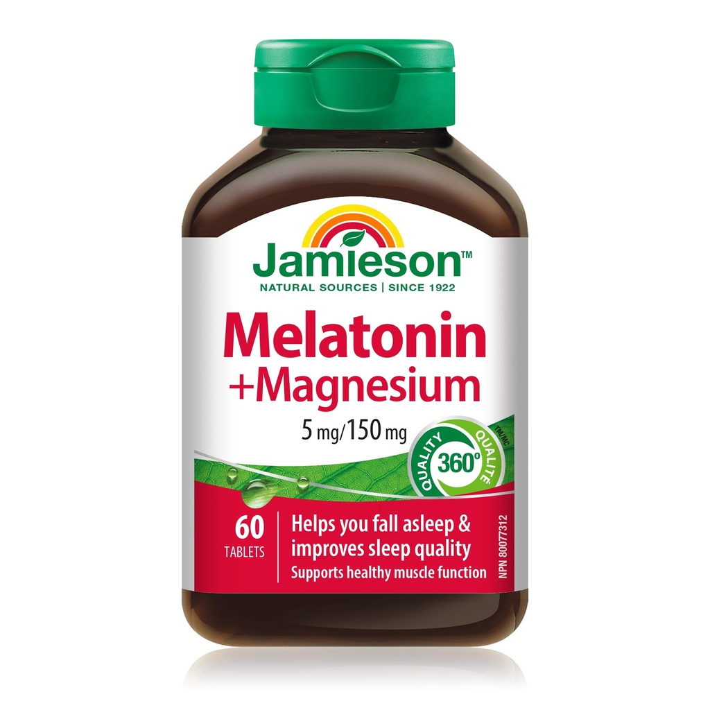 Jamieson Melatonina con Magnesio 5mg/150mg, 60 compresse