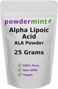 Polvere di acido lipoico alfa (RS-ALA, ALA puro) (dimensioni multiple) Antiossidante (polvere ALA) Scoop incluso
