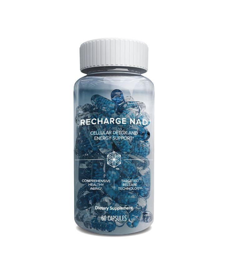 Isagenix Recharge NAD - Cellular Detox, umfassende gesunde Alterung und Energieunterstützung - 1 Flasche - 60 ct Gezielte Freisetzung Kapseln