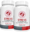 Silver Fern Stress Complex Supplement - mit Koffein - Schlaf, Mücke, Stimmung &amp; mehr - mit Saffron-Ergänzungen, L-Theanin-Ergänzung und Myo-Insitol - Natural Stress Relief Supplement (Pack o 2)