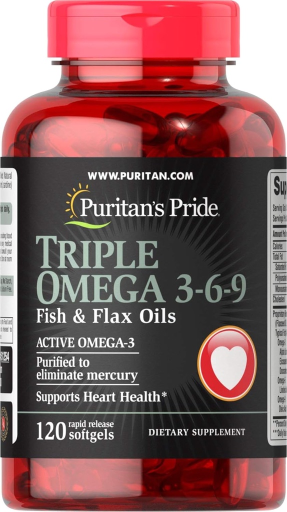 Puritan Pride Triple Omega 3-6-9 Fish & Flax Oli