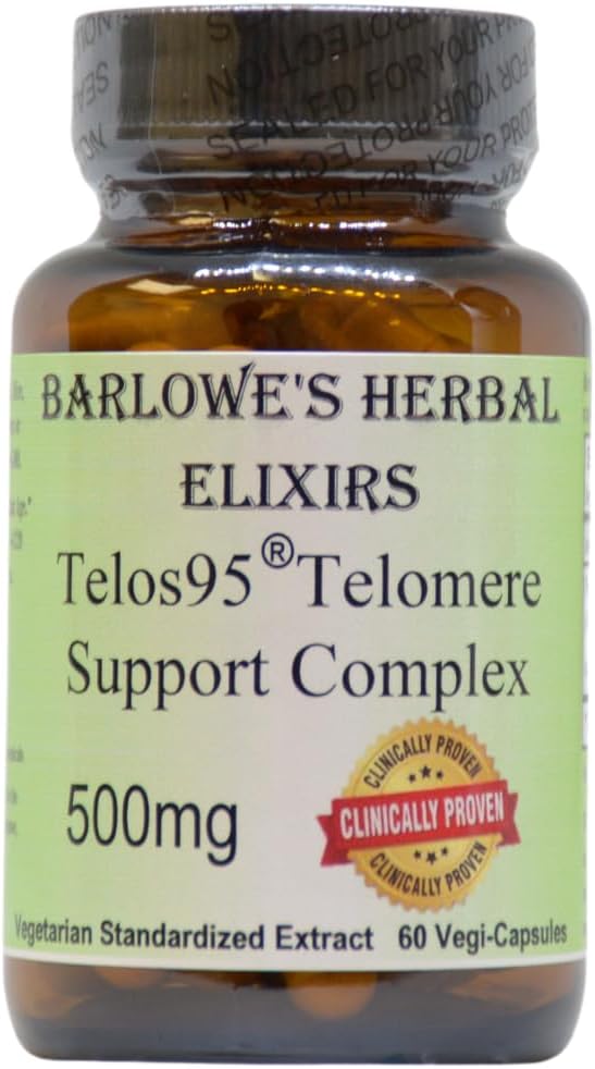 Telos95® Telomere Support Complex | Advanced Cellular Health & Longevity Formula | 500mg con Astragalus Extract | Non-GMO, Stearate-Free, Glass Bottled