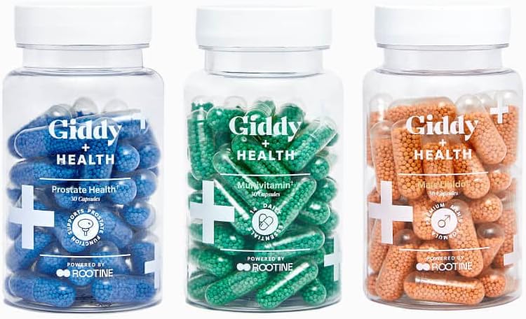 Giddy+Health Uomo completo Bundle | Multivitamin, Libido Boost, Prostate Health (30-Day Supply)
