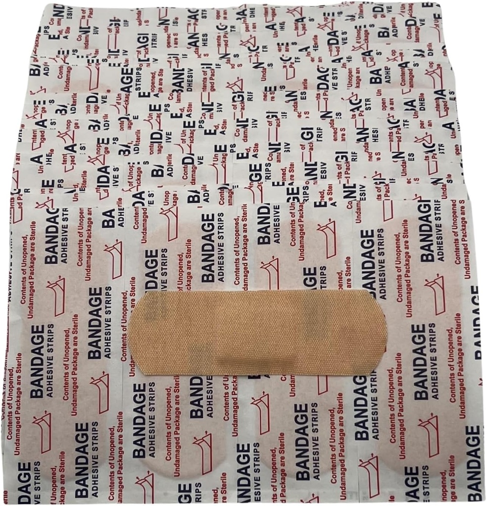 200 Pack Flexible Stoff Klebebänder, atmungsaktive bequeme Bandage Streifen 1" x 3" für Erste Hilfe, Wund Pflege und Schutz