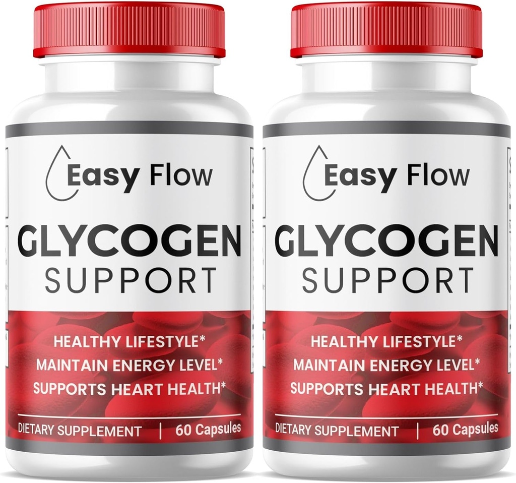 (2 Pack) Easy Flow Glycogen, EasyFlow Glycogen Support Capsules, Glyco Optimizer Formula, Natural Blood Vessel Cleaner, Premium Easy Flow Glycogen Support (120 Capsule)