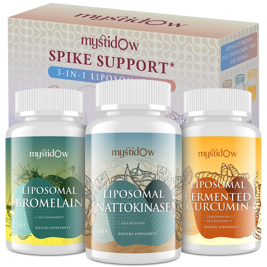 Soutien à l'épicéa Trio.Liposomale Nattokinase 8000 FU 500mg, Bromelain 1150 mg & Curcumine fermentée 1800 mg.