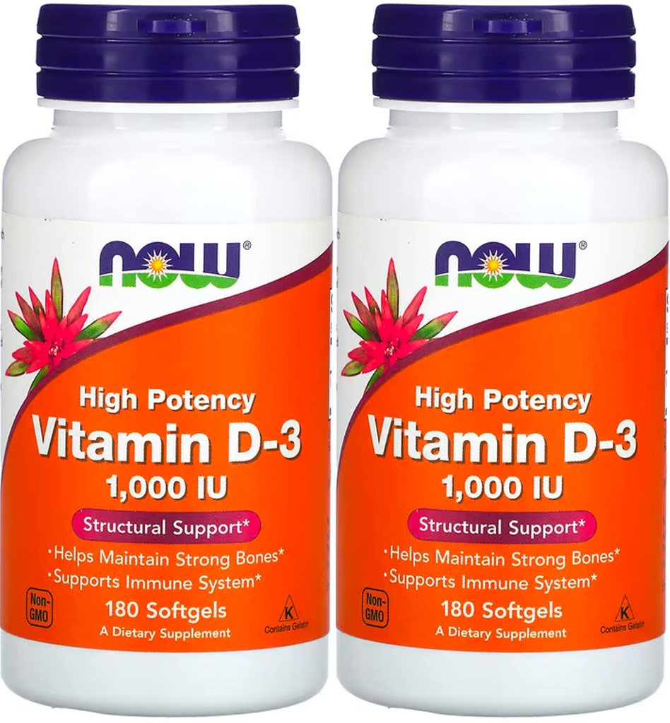 Maintenant les aliments - Vitamine D3-1000iu (180 softgels) 2 PACK