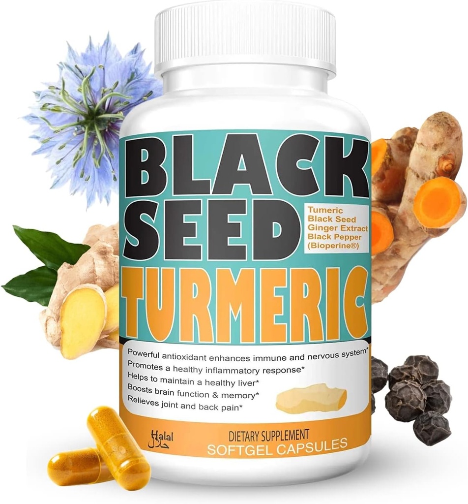 Kurkuma 1350mg Curcumin 150mg Schwarz gesägtes Pulver 75mg Ingwer-Extrakt 50mg Schwarz Pfeffer-Extrakt 10mg Bioperine 60 Veggie Graf Kapseln von Sweet Sunnah
