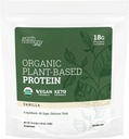 Vanille de poudre de protéines végétales organiques, poudre de protéines biologiques pour les femmes et les hommes, poudre de protéines de citrouille et de pois végétalien, sans gluten, à base de protéines végétales Shakes, 18g - 21,5 Oz