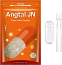 Kapseln Größe 1 Leere Gelatine Pille Gel Caps Pure Bovine Clear (500 Count) Glutenfrei, Non-GMO, Halal Certified Filling Kit mit 2 Löffel für DIY Ihre eigenen Ergänzungen