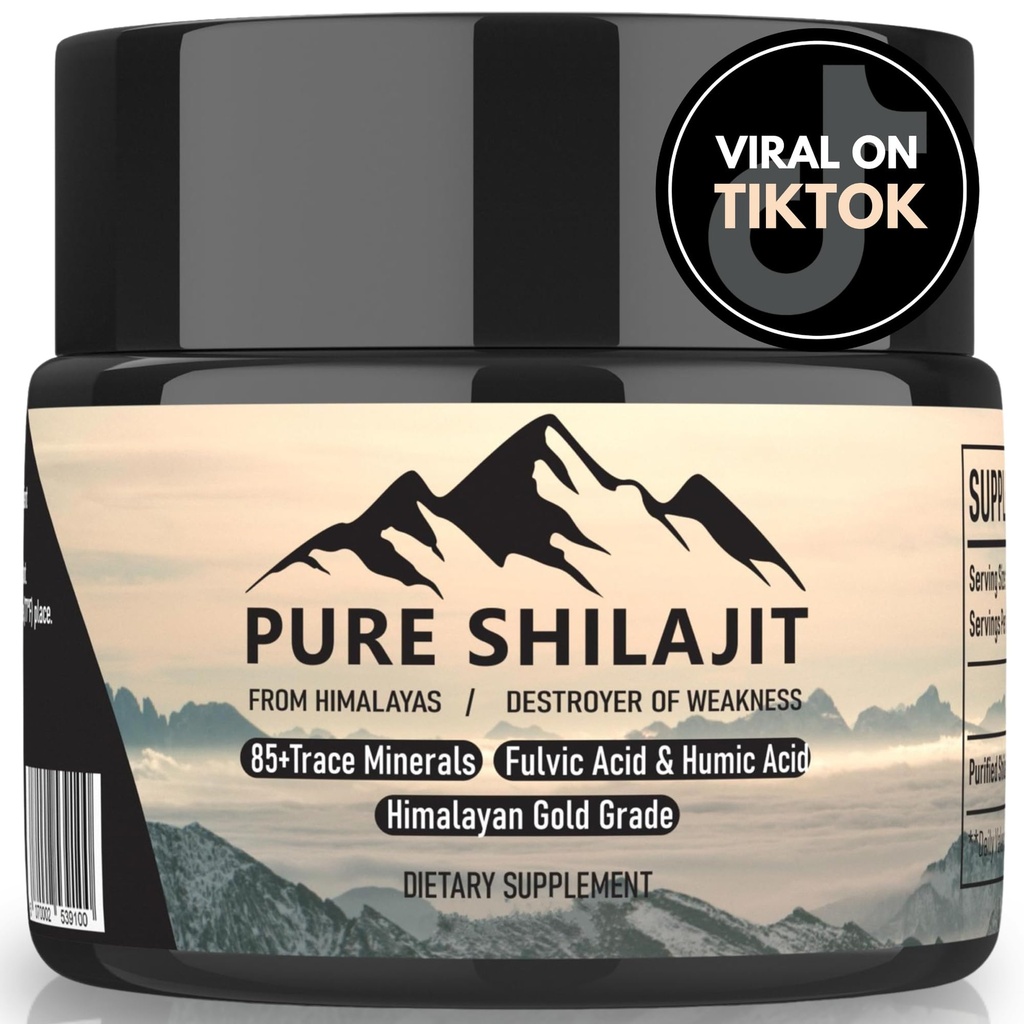 Resina himalayana per gli uomini e le donne, integratore naturale organico con 85+ minerali di trace + acido humico, alta potenza che fornisce energia, resistenza e immunità (30g Nuovo)