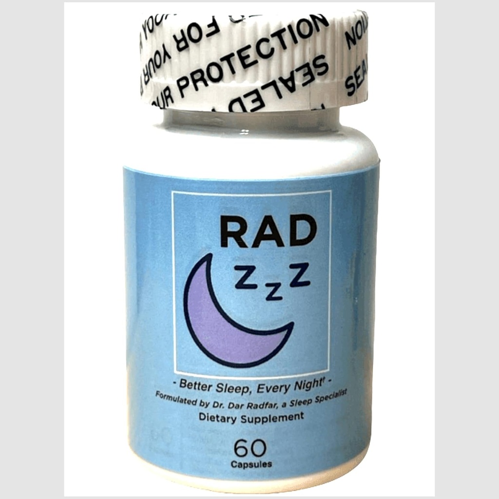 Rad ZZZ Natural Sleep Aid Pills - 60 Kapseln | Fördert Restful Sleep | Made in USA