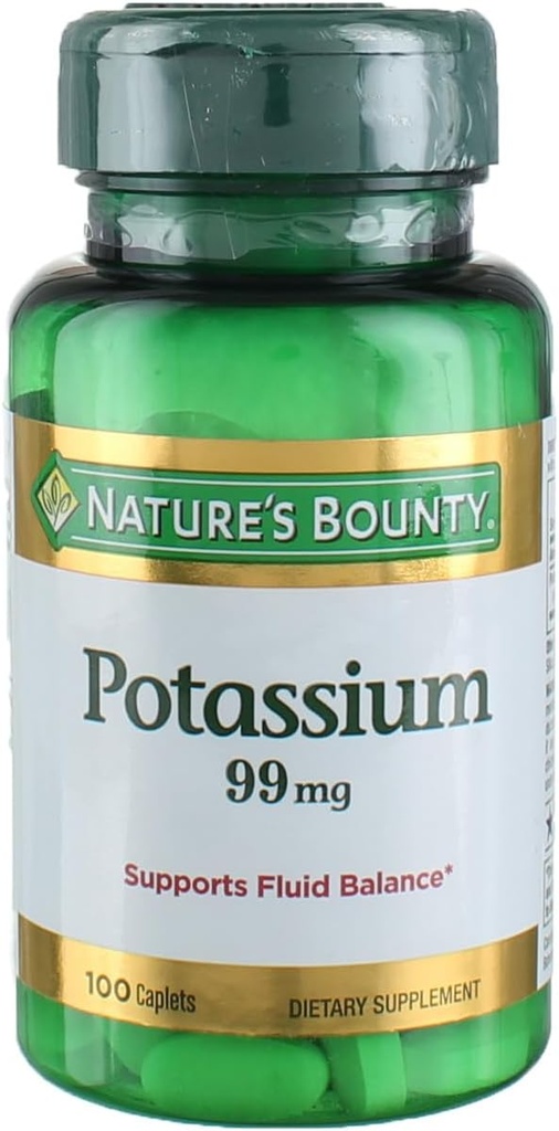 Nature's Bounty Potassium Gluconate 99mg, 100 Caplets (Pack von 4)