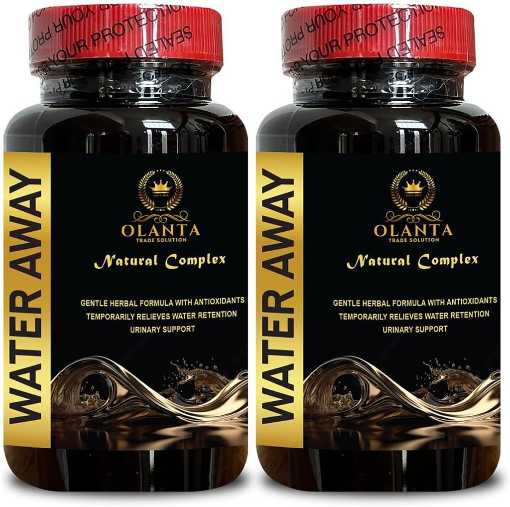 WATER AWAY COMPLEX - pillole fluide per la ritenzione idrica, pillole per l'acqua, pillole naturali di ritenzione idrica, pillole dell'acqua diuretica, vitamine delle pillole dell'acqua, cardo del latte - 2 bottiglie