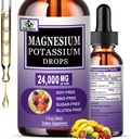 Glycinate di magnesio con supplemento di potassio, glicinato di magnesio 500mg Citrato di potassio 500mg, gocce di magnesio liquido per la salute vascolare, ossa, cuore, muscolo e nervosa, non OGM, vegano