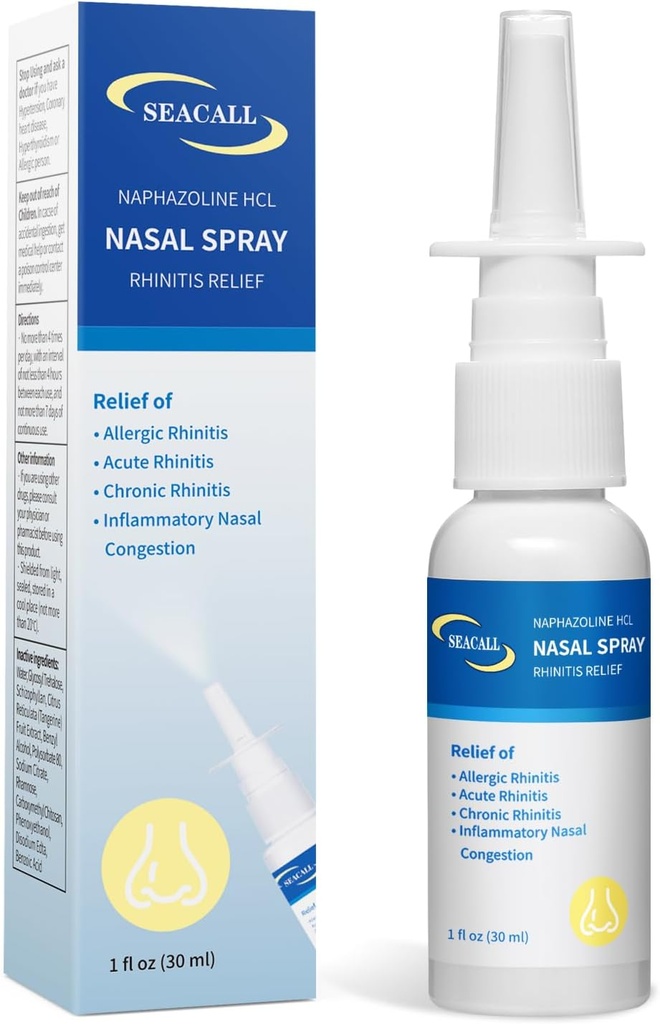 Spray nasal, Rhinitis Spray Soulagement de la rhinite allergique, Aide à rincer les irritants nasaux, Soulage les symptômes du nez sec et réduit l'éternuement, la démangeaison, le nez runny et la congestion (30ml/1 fl oz)