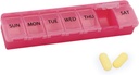 Silicone organizzatore settimanale di pillole 7 giorni scatola di medicina scatola di arteriosa quotidiana-amichevolmente, grande caso di medicina contenitore di viaggio compatto per pillola, vitamina &amp; olio di pesce (Pink)