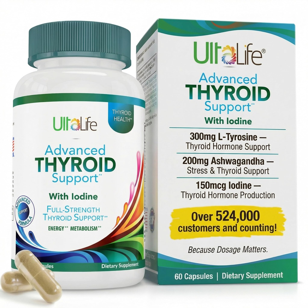 Daily Thyroid Boost Formula avanzata con Iodine Ashwagandha Vitamina B12 Zinco e Selenio per Metabolismo Energetico e Focus 60 capsule