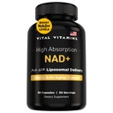 Vitamine vitali NAD Supplemento - NAD+ (Nicotinamide Adenine Dinucleotide) per Uomini e Donne - Realizzato con Consegna Liposomica - Supporto Cellulare Antiinvecchiamento, Energia, Focus - Alimentazione 30-Giorni