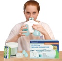 Système d'irrigation nasale électrique, Nettoyeur du nez de la machine à rincer nasal pour Sinus Adulte, Lave-nez, Système de rinçage nasal avec 50 sachets salines (vert)