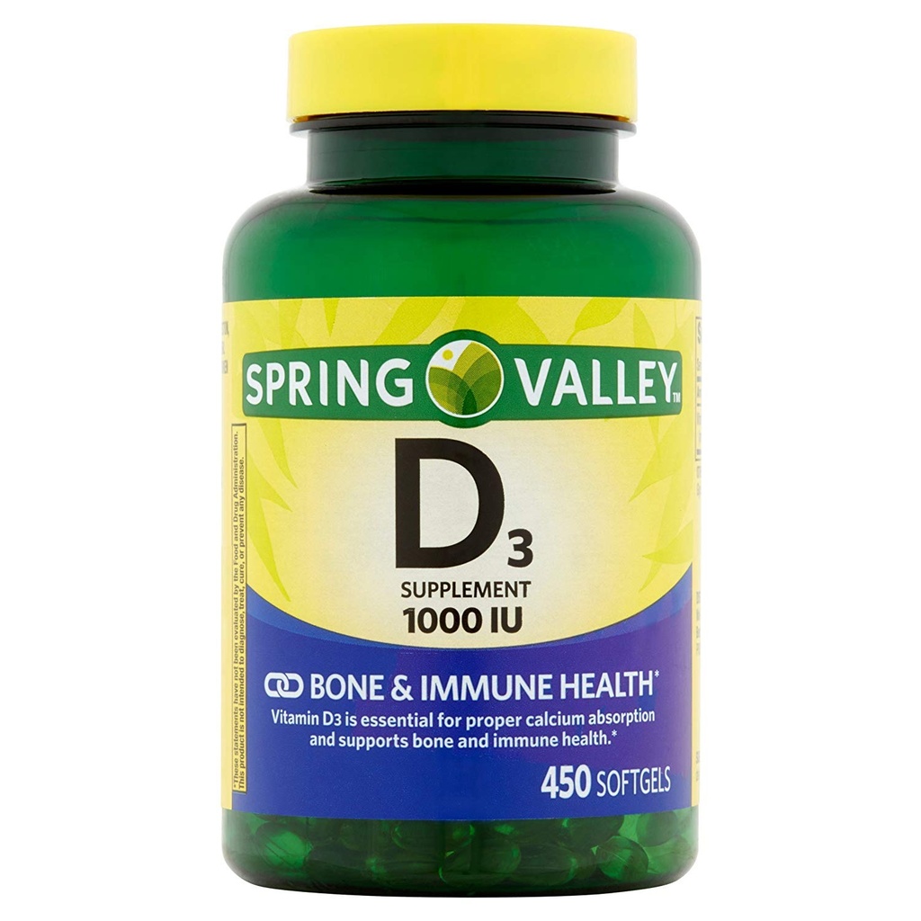Valle di Primavera - Vitamina D-3 1000 IU, 450 Softgels