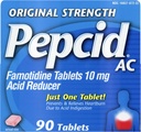 Pepcid AC Forza originale, 10 mg Famotidina per la prevenzione di bruciore di stomaco & sollievo, 90 ct