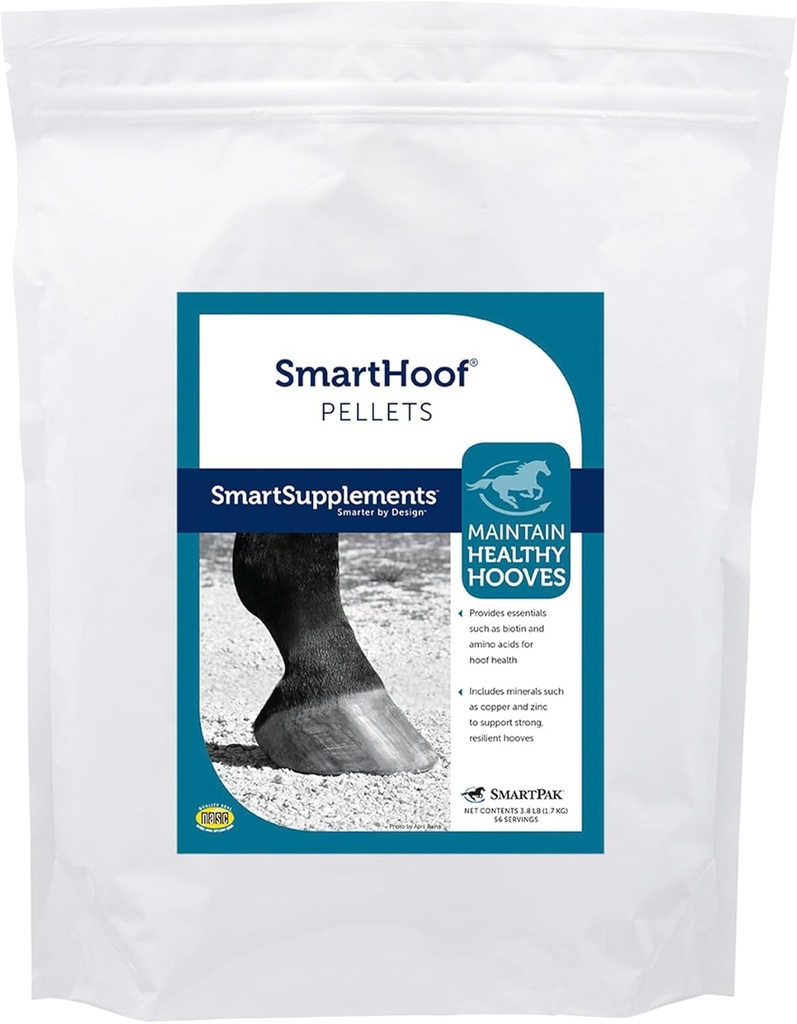 SmartHoof Pellets.com Supplément de soutien à la biotine de cheval avec des minéraux essentiels pour des Hooves sains.com contient de la méthionine, de la lysine, du cuivre, du zinc et plus encore.
