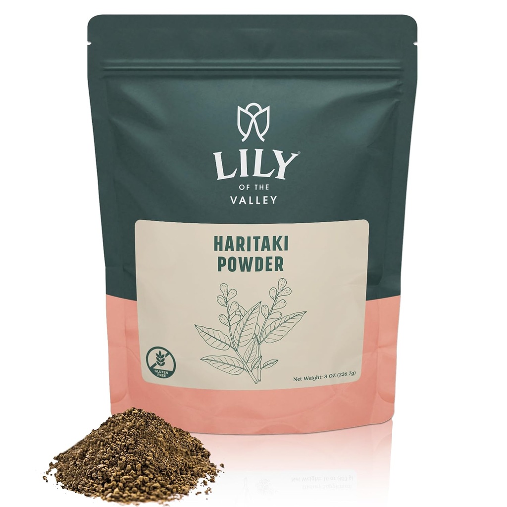 Lily of the Valley Haritaki Powder - Terminalia Chebula - Fonte dall'India - An Ayurvedic Herb - 100% Natural &No Aggiunto Preservative - Vegan & Gluten-Free (8oz, 226g)- Pacchetto May Vary