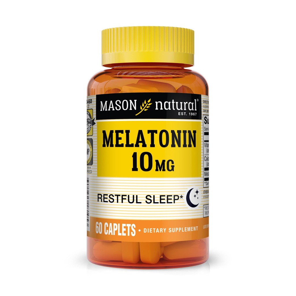 MASON NATURAL Melatonin 3 mg mit B6 & Kalzium, natürliche Schlafhilfe, unterstützt restliche Schlaf, 60 Tabletten