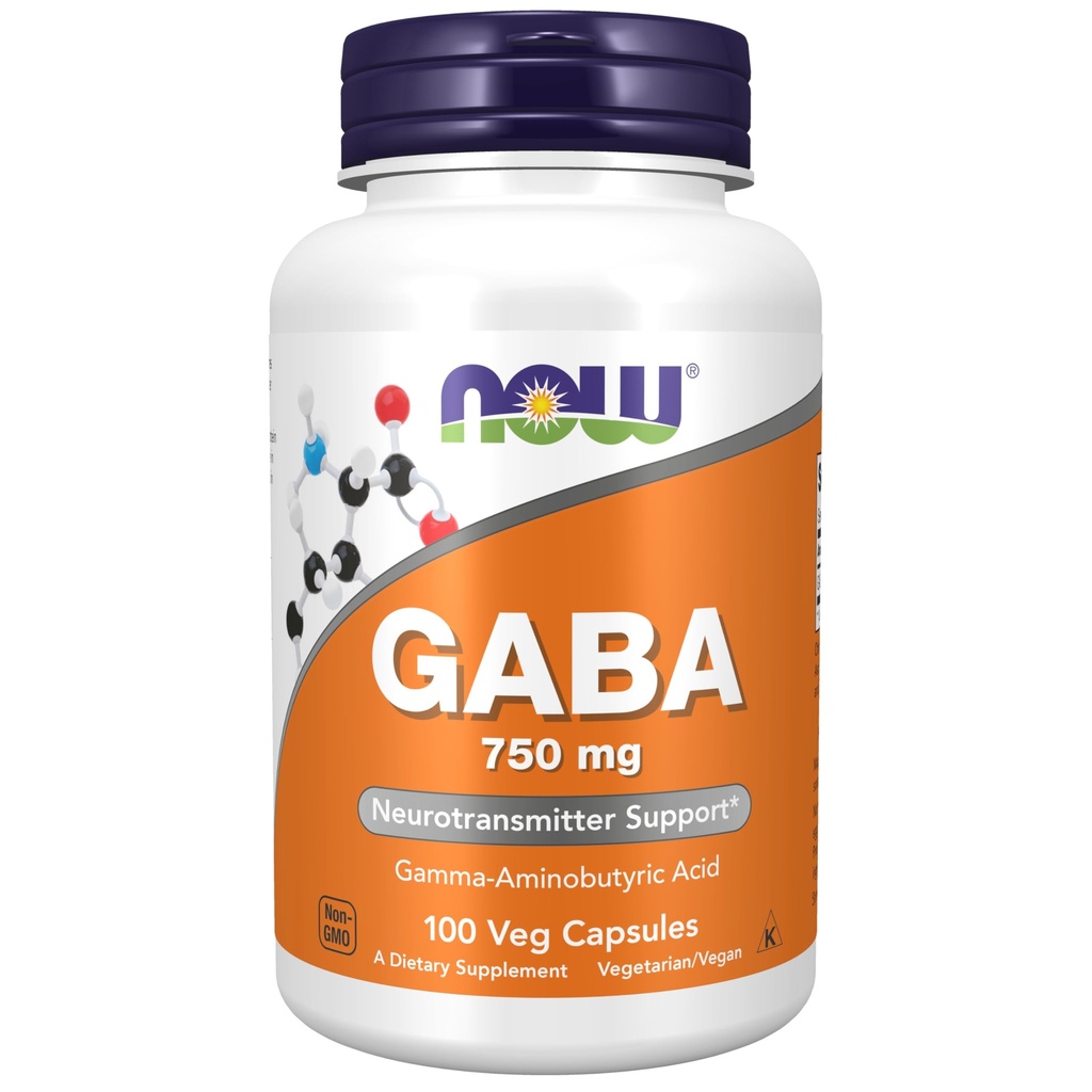 Jetzt Lebensmittel, Gaba 750mg, 100 Veg Kapseln