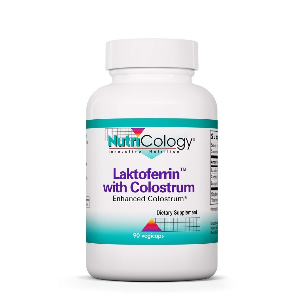 Nutrizione Laktoferrin con Colostrum Supplement - Lactoferrin, Bovine Colostrum, Immunoglobulina, Lysozyme, IgG, IGA, IgM, Capsule vegetali - 90 Conte