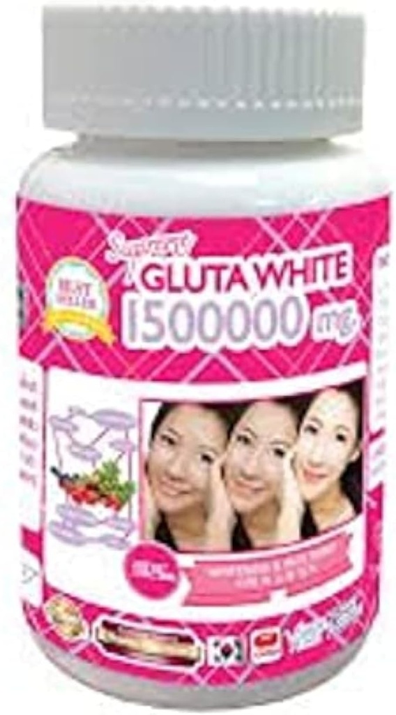 1 Flasche X 30 Softgels Supreme Gluta White 1500000mg. Super Whitening Glutathione Anti - Aging. (Supreme Whitening Skin Boost up Collagen Entfernen Dark Spot und Scar Tighten Pore Gesunde Haut und Haare)