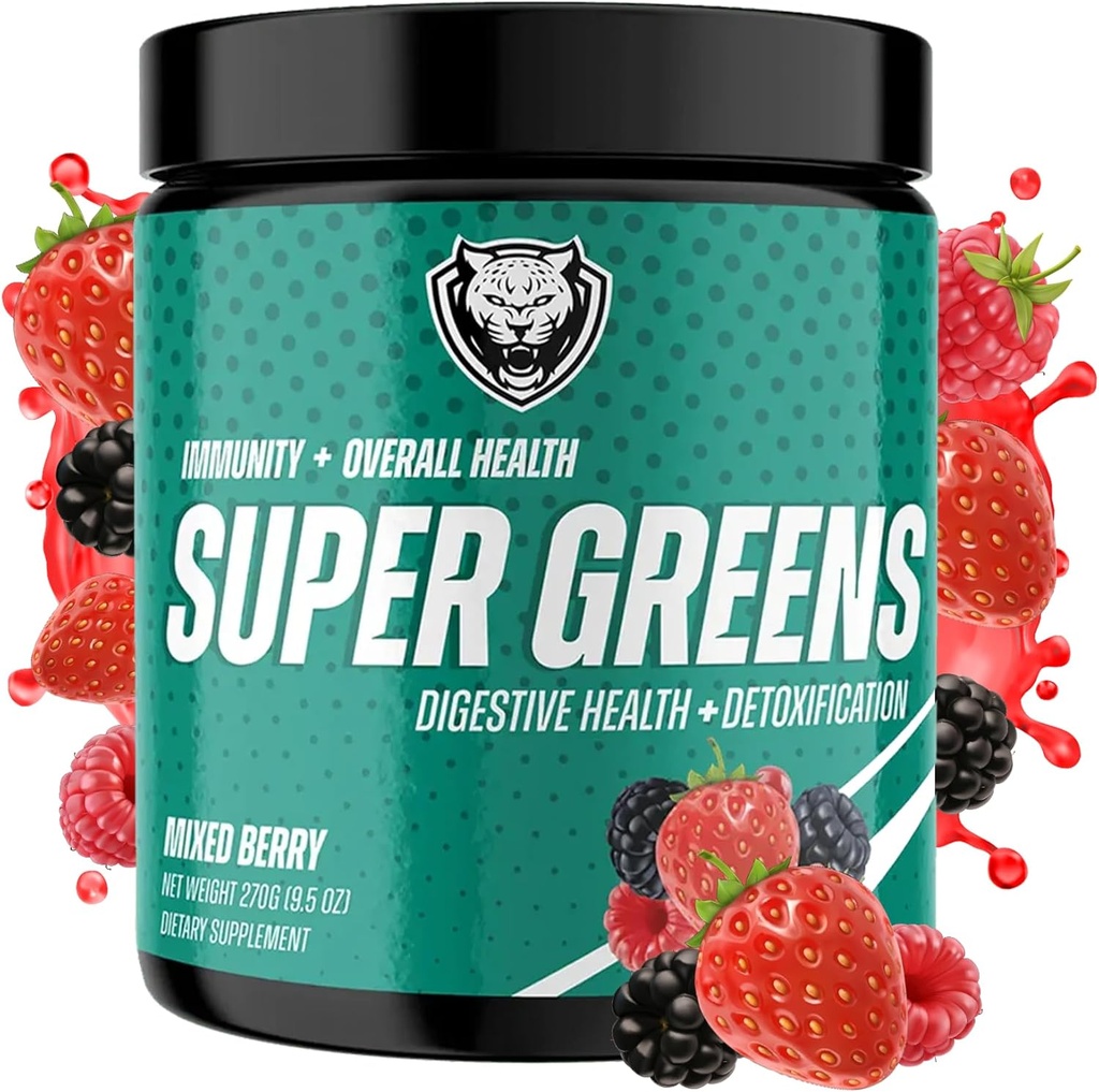 6AM Run | Polvere di Super Greens | Polvere di Superfood | Supplemento dietetico | Polvere vegetale | Miscela di bevanda di polvere | Polvere di Dense nutriente | Polvere vegetale basata | Polvere organica di verdi
