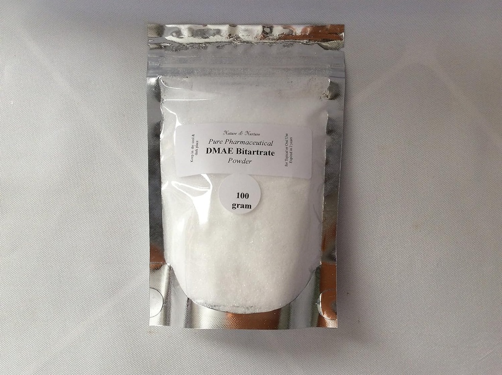 DMAE Bitartrate Poudre : Pure (100 grammes) Rincement de la peau, réduction des rides