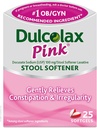 Sgabello rosa Dulcolax, Docusate Sodium, 100 mg compresse di gel morbido, 25 conte