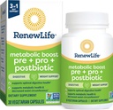 Renew Life Metabolic Boost Pre + Pro + Postbiotici; Prebiotici, Probiotici e Postbiotici supportano la salute digestiva ottimale e la salute metabolica; 30 capsule vegetariane*