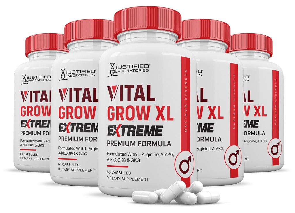 (5 Pack) Vital Grow XL Extreme Pills 1600MG Premium Formula Blend Proprietario per la salute degli uomini 300 capsule