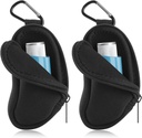 Asthma Inhaler Carrying Holder Neopren Reise Inhaler Mini Tasche für L-Shaped Inhaler, Inhaler Nicht enthalten (Schwarz 2PCS)