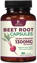Capsule di barbabietola 1300mg - Supplemento di polvere di barbabietola rosso Extra Forza – Supporta la produzione di ossido nitrico, la salute del cuore & energia naturale – Non OGM, Vegan, Gluten Free – 60 capsule vegetali