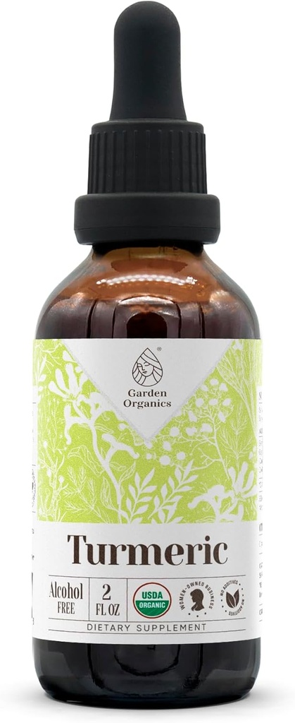 Estratto privo di alcol organico currico USDA | Supplemento dietetico, Tintura ad alta potenza | Natural Certified Organic Turmeric (Curcuma Longa) Radice secca (2 oz)