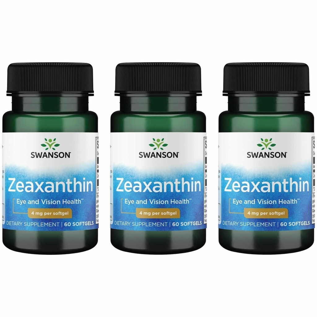 Swanson Zeaxanthin 4 Milligramme 60 Sgels (3 Pack)
