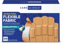 Care Science Stoffklebebänder, 200 ct Bulk sortierte Größen | Flexibel + Atmungsaktiver Schutz für Erste Hilfe und Wund Pflege