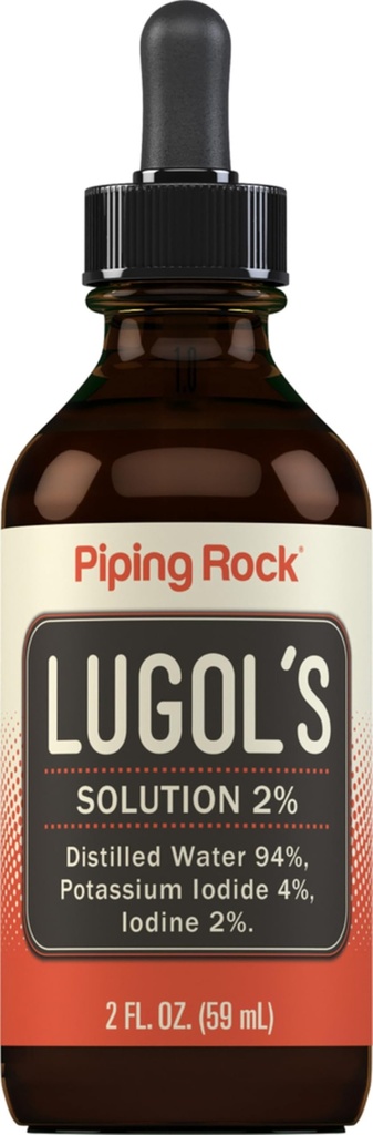 Lugols Iodine Tropfen 2% 2 fl oz | Flüssige Ergänzung | Kalium Iodide 4% | von Piping Rock