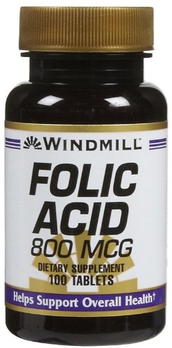 Tavole a base di acido folico 800 Mcg, 100 ct