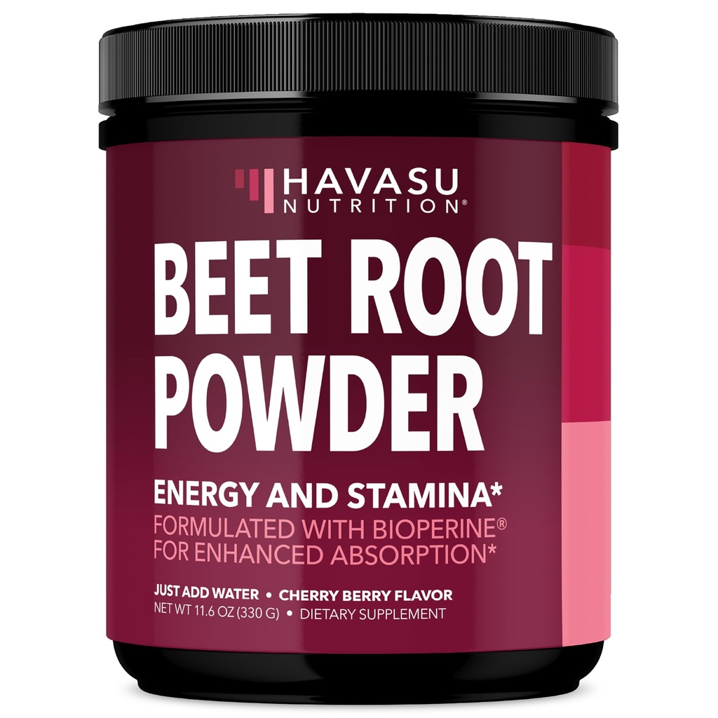 Bio-Beet-Root-Pulver mit Vitamin B12 & Coryceps - Nitric Oxid Supplement - Beetroot-Pulver für Energie & Post Workout Erholung - Mischen Sie mit Wasser oder Smoothies, Kirsche Berry Flavor - 30 Servierungen