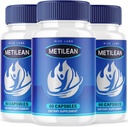 (3 Pack) Integratore di perdita di peso metilean, Pillole Diteary Metilean a Melt Stubborn Belly Fat, Metilean Advanced Formula to Lose Pounds, Metilean Pastillas Recensioni (180 capsule)