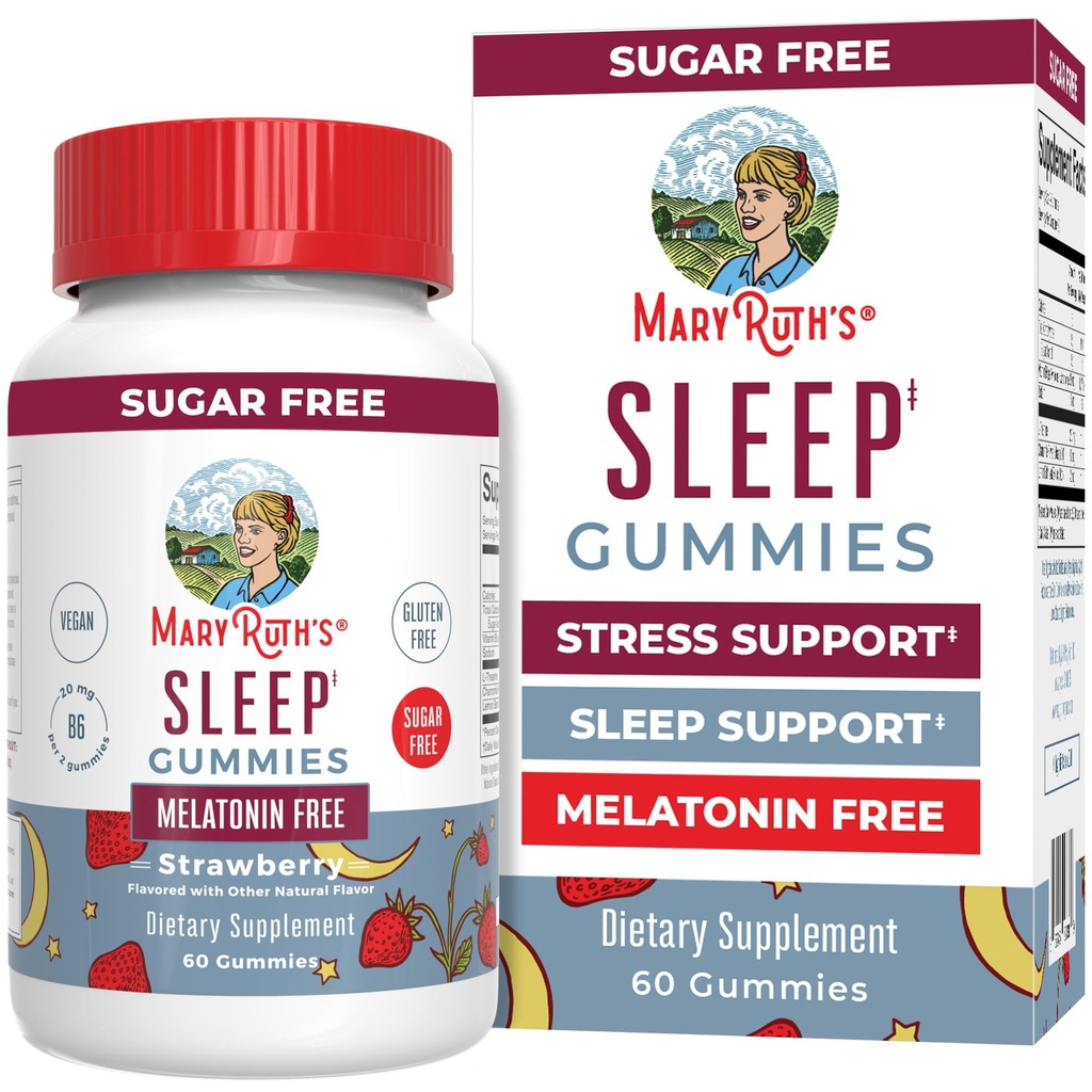 MaryRuth Organics Sleep Gummies (en anglais seulement) Sans sucre (en anglais seulement) Pas de mélatonine (en anglais seulement) L Theanine (en anglais seulement) Feuille de baume de citron (en anglais seulement) Camomille (en anglais seulement) Vitamine B6 (en anglais seulement) Relaxation & Sleep Support (en anglais seulement)